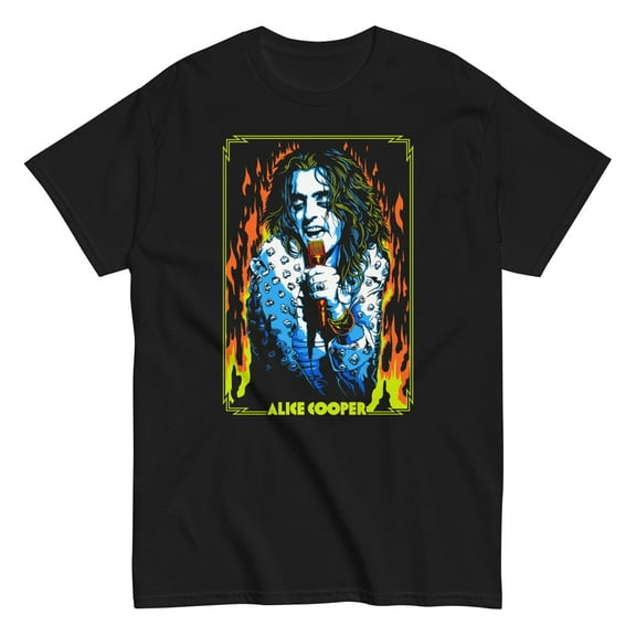 Alice Cooper - Flames Unisex T-Shirt - Black - Small
