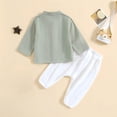 thumbnail image 4 of EnJoCho Toddler Boy Linen Outfit Baby Boy Fall Spring Clothes Set Button-Down Shirt Tops Cotton Linen Pants, 4 of 7