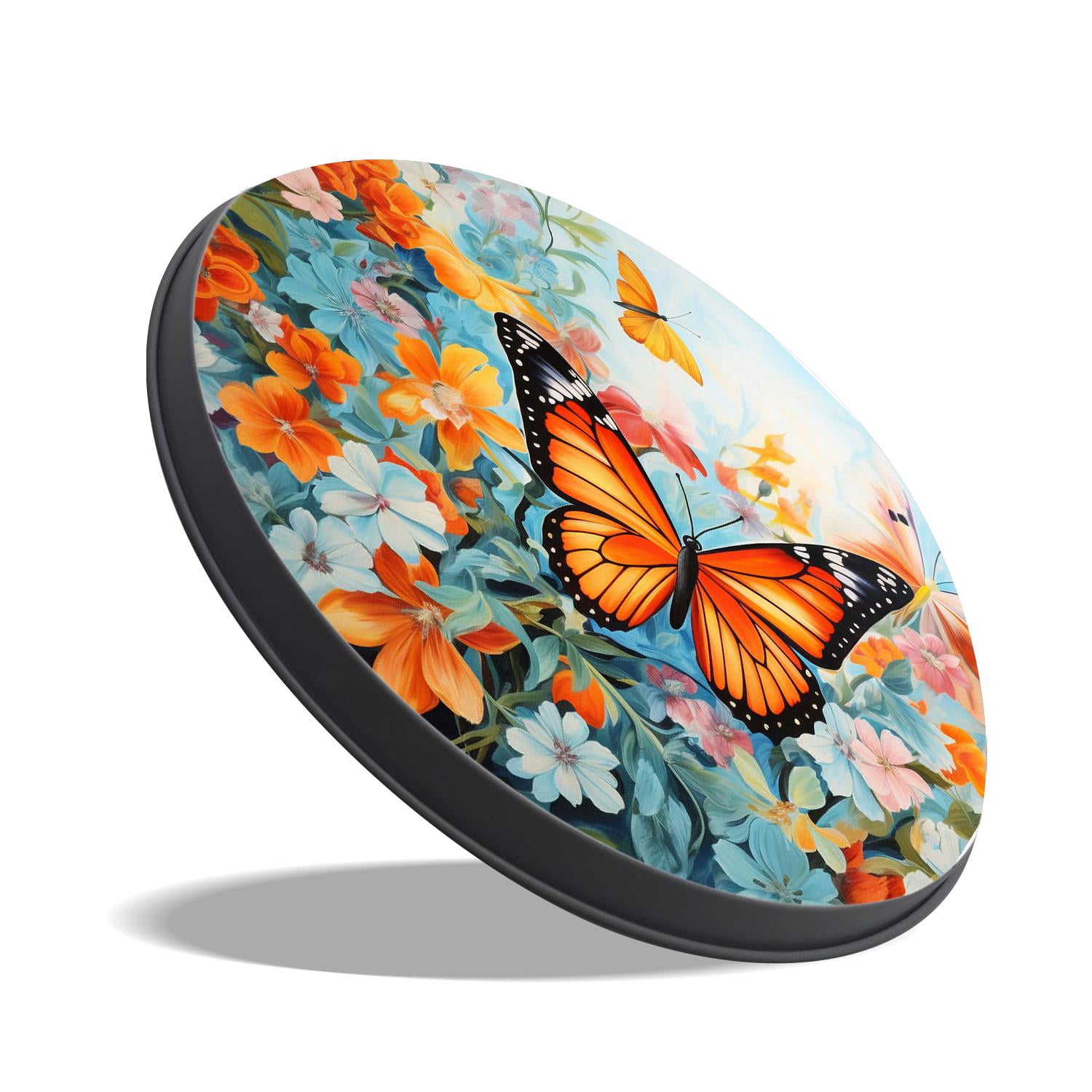 Round Stove Burner Covers 4 Pcs,Butterflies Sunflower 3D Drawing Round Electric Stove Burner Covers 8Inch And 10Inch