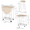 thumbnail image 2 of White 3-Piece Kitchen Cart with Drop Leaf Table & 2 Stools - Rolling Utility Island for Kitchen, Dining & Living Room - Compact Storage Design, 2 of 7