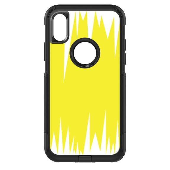 DistinctInk Custom SKIN / DECAL compatible with OtterBox Commuter for iPhone XR (6.1" Screen) - Yellow White Spikes