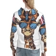 thumbnail image 7 of Fotbe American Giraffe Style Pattern Womens Long Sleeve Hoodie, Pullover Hooded Sweatshirt, Kangaroo Pocket Hoodie with Eye-catching Drawstrings-Small, 7 of 7