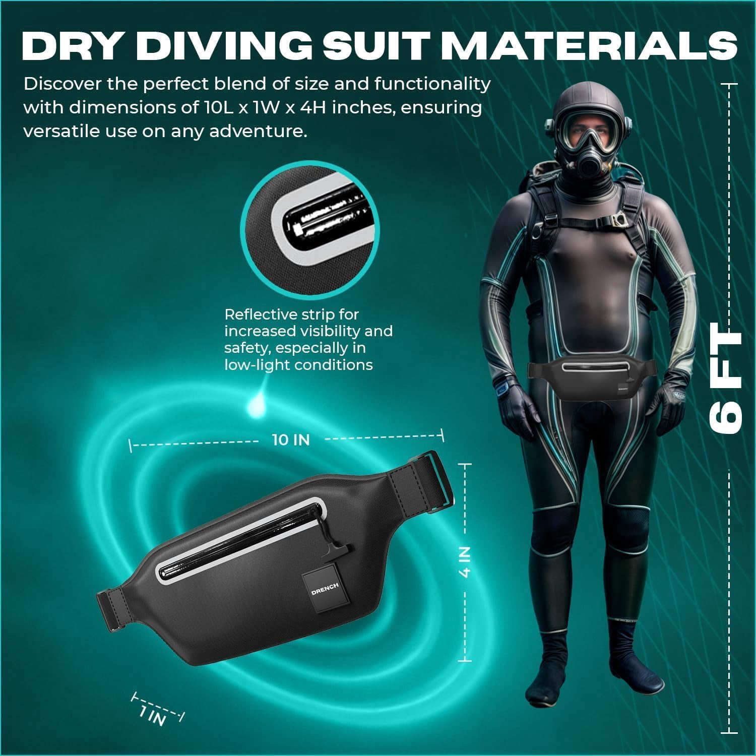 Drench Fanny Pack Waist Dry Bag Waterproof Submersible Floating with Phone Pouch