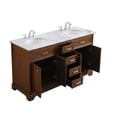 thumbnail image 6 of Elegant Decor Americana 60" Wood Double Bathroom Vanity in Brown Teak, 6 of 12