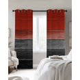 thumbnail image 3 of Red Gray Black Blackout Curtains, Light Blocking Print Window Curtains, Vintage Country Gradient Wooden Grain Thermal Insulated Window Drapes for Living Room Kitchen Cafe 2 Panels, 84"W x 84"L, 3 of 9