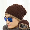thumbnail image 4 of Chapeau Homme Noir Automne Hiver Chaud Homme Extensible Doublé en Peluche Bonnet Tricoté, 4 of 5