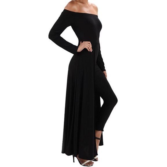 Funfash Women Black Pants Leggings Cape Dress Jumpsuit Bodysuit Made in USA
