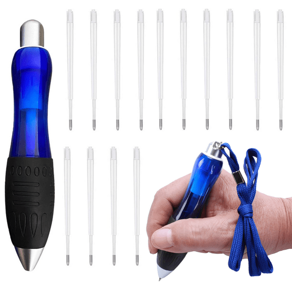 Fat Weighted Pens for Hand Tremors (3 pack), Heavy Pens with Large Grip for Arthritis, Parkinson’s, Carpal Tunnel, Plus 21 Ink Refills