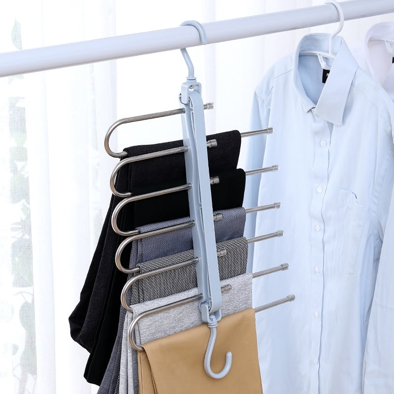 Magic Pants Hangers Space Saving 2 Pack for Closet Multiple Layers Multifunctional Uses Rack Organizer for Trousers Scarves Slack Walmart