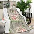 thumbnail image 2 of Decorative Floral Fuzzy Blanket: Soft, Cozy 50x60in Flannel Throw Blanket with Flowers Design - Bed Throw Blanket for Bed, Sofa, Couch & Chair, 2 of 5