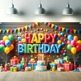 thumbnail image 4 of Vibrant Happy Birthday Banner - Colorful Polyester, Durable & Foldable, Ideal for Indoor/Outdoor Party Decorations, 4 of 5