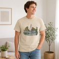 thumbnail image 2 of Retro Frog Graphic T-Shirt, Reading and Fishing Nature Tee, Unisex Classic Fit, 2 of 9
