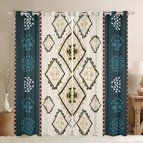 Castle Fairy Female Men Adults Hippie Aztec Curtains Pack of 2 (42x84 Each),Bohemian Tribal Curtains Blackout,Exotic Style Bedroom Curtains,Microfiber Bedroom Decor