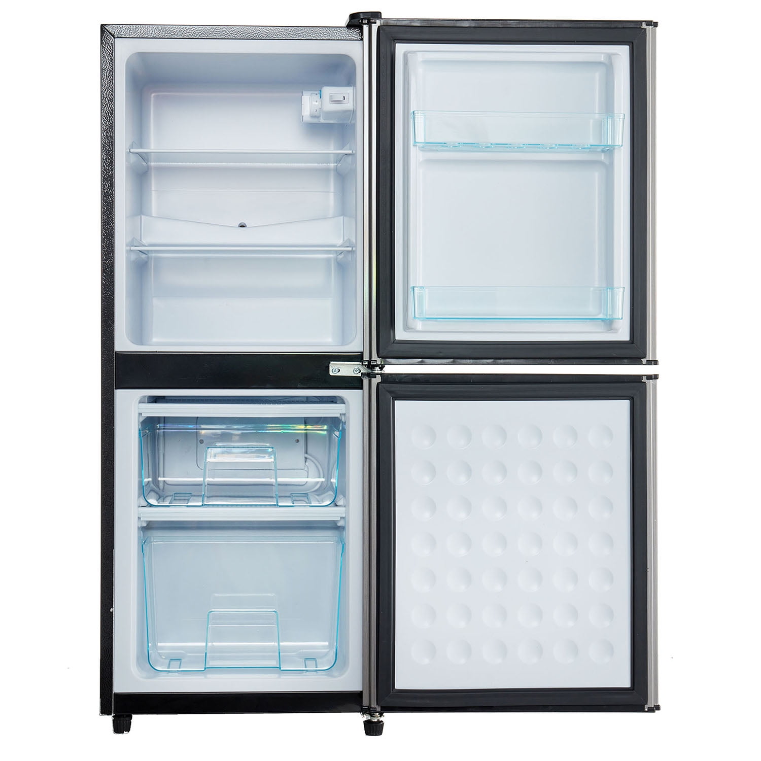 Kadyn 3.6Cu.Ft Dual Zone Refrigerator, Fridge for Home, 2.2+1.4Cu.Ft 4 Star Freezer, 7 Temperature Settings, Black