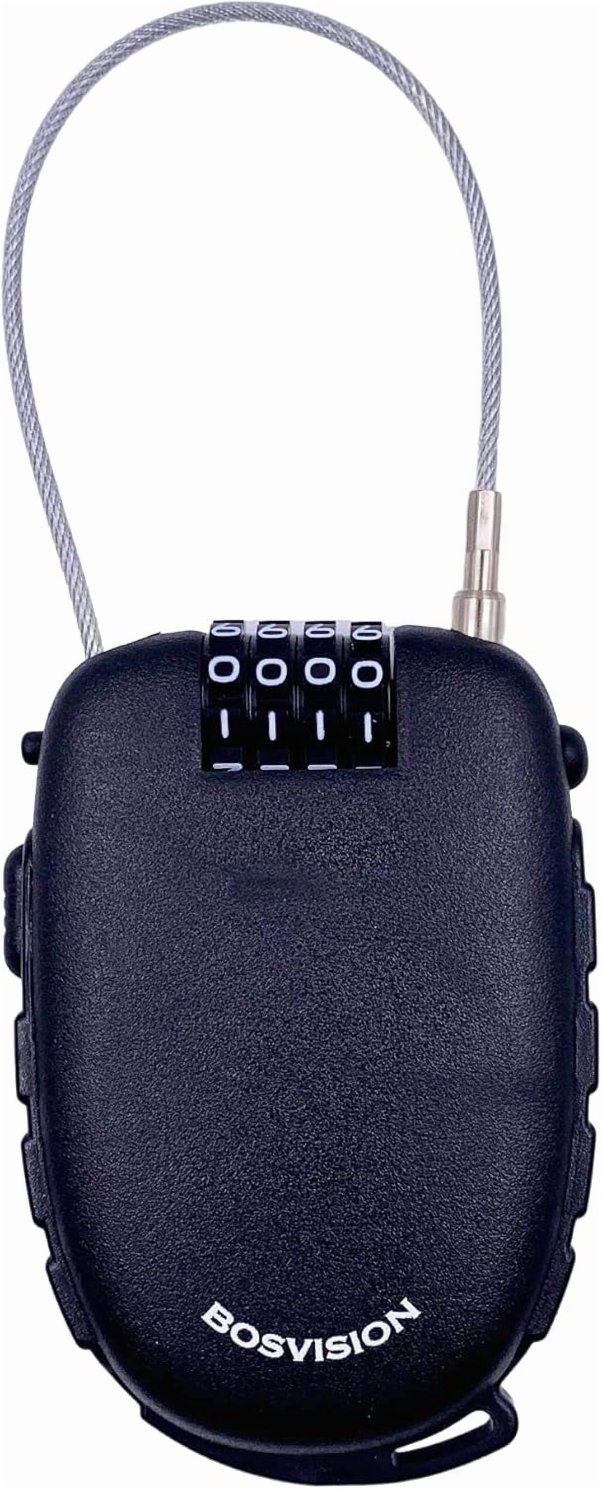 Super Safe 4-Digit Combination Lock, with 3 Feet Retractable Cable, Suitable for Bicycles, Skateboards, Scooters, and Baby Carriages