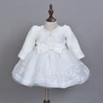 thumbnail image 6 of BemeyourBBs Baptism Dresses For Baby Girls Christening Dress Outfit White Lace Baby Blessing Dress Tulle Tutu Formal Dress and Cardigan Coat Set Bonnet Hat 3pcs Wedding Pageant Princess Dress, 6 of 10