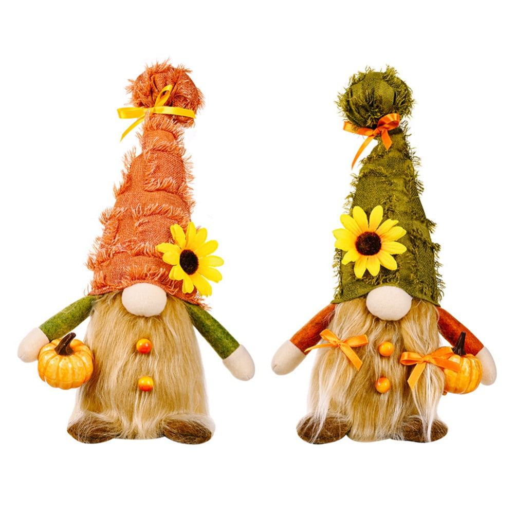 2pcs Fall Harvest Gnome Pumpkin Sunflower Gnomes Halloween Christmas