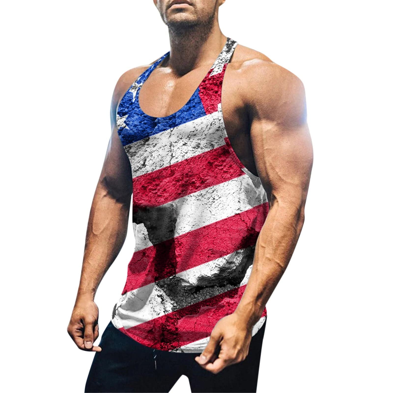 Aueoeo Mens 4th of July Tank Top USA 