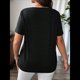 thumbnail image 5 of Tops para Mujer, Camisetas de Verano A con Cuello Cruzado, Túnicas Holgadas e Informales de Gran Tamaño Negro XXXL, 5 of 9