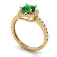 thumbnail image 2 of Halo Engagement Ring for Women - 0.89ct Simulated Emerald in 14K Yellow Gold Promise Ring, 2 of 6