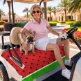 thumbnail image 3 of Golf Cart Seat Covers for 2 Seater,Watermelon Soft Microfiber Cart Seat Towel Blanket,Black Polka Dots Green Summer Fruits Absorbent Breathable Non Slip Bench Seats Protector for Golf Course 51"x31", 3 of 9