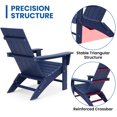 thumbnail image 3 of Garpans Folding Adirondack Chair with Ottoman HDPE All Weather Outdoor Foldable Adirondack Patio Chair with Footrest for Outside Pool Garden Deck Front Porch Fire Pit, 3 of 10