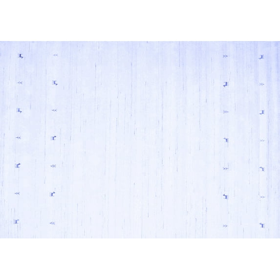 Ahgly Company Machine Washable Indoor Rectangle Solid Blue Modern Area Rugs, 8' x 10'