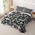 thumbnail image 3 of Homewish Boho Daisy Flower Quilt King,Contemporary Aesthetic King Coverlet Set,White Black,3pcs, 3 of 7