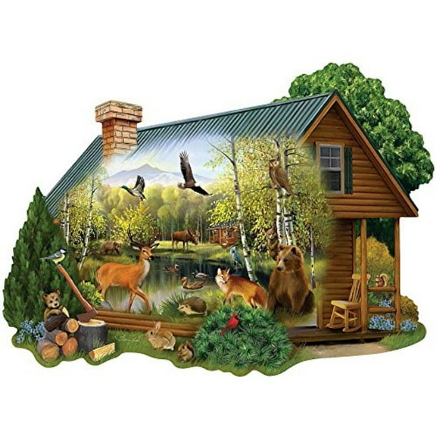 bits and pieces 750 piece shaped jigsaw puzzle for adults cabin in