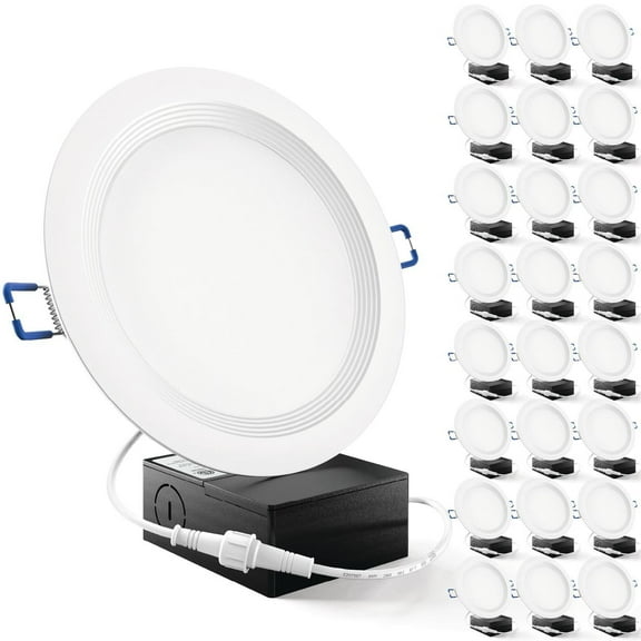 Sunco 24 Pack 6 Inch LED Recessed Light, Ceiling Canless Recessed Lights, Baffle Trim Ultra Thin, 850 LM, 14W, 3000K Warm White, Dimmable, Wafer Thin With Junction Box