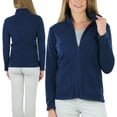 thumbnail image 2 of ToBeInStyle Women's High Collar Polar Fleece Long Sleeve Jacket - Navy - Large, 2 of 7
