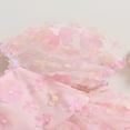 thumbnail image 4 of Robe pour Filles, Décor de Fleurs, Manches Courtes Bouffantes, Nœud au Dos, Robe Trapèze, Robe d'Été pour Concours et Fête, Robe de Princesse, 4 of 6
