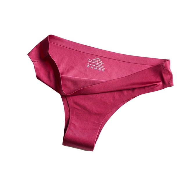 M-3XL Women Silky Breathable Thong Solid Color Low Waist Elastic Waistband G-string Yoga Sport Briefs Underwear Nightwear3XL Gong Bohan LED