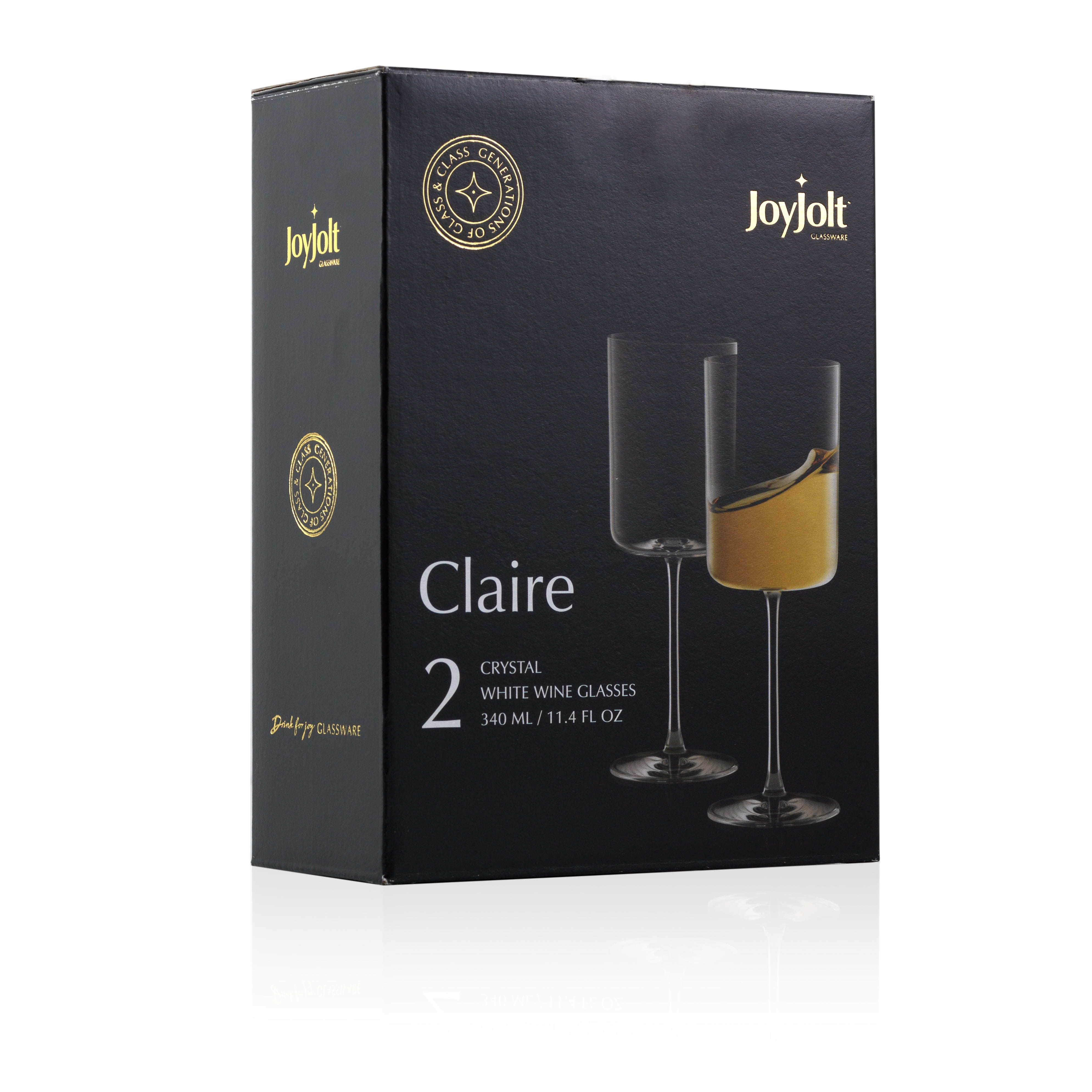 JoyJolt Black Swan White Wine Glasses Set of 2 - Macy's
