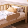 thumbnail image 5 of Bellemave Twin Size Bed with Removable Rails, Solid Wood Montessori Bed with Headboard and Footboard, Rounded Corners Twin Platform Bed with Fence, No Box Spring Needed, Natural, 5 of 8