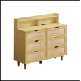 thumbnail image 5 of 43.31"6-Drawers Rattan Storage Cabinet Rattan Drawer with LED Lights and Power Outlet,for Bedroom,Living Room,Natural, 5 of 9