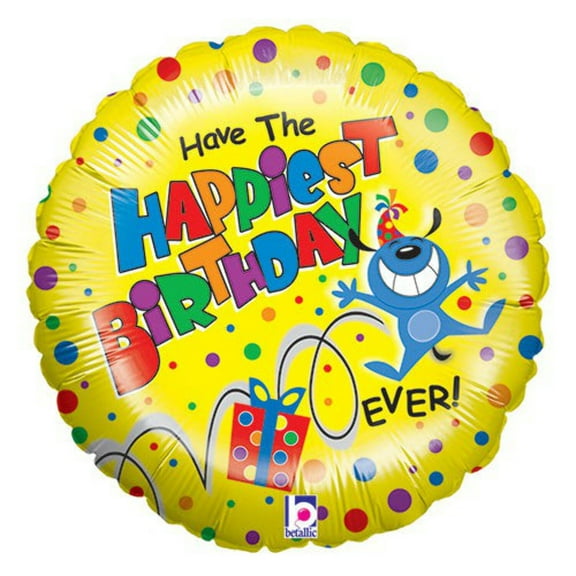 18 inch Happiest Birthday Foil Mylar Balloon - Party Supplies Decorations