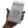thumbnail image 2 of Bulk 100 Pack - 4 x 7 Extra Large Clear Vinyl Badge Holders - Heavy Duty Vertical Plastic Name Tag Sleeves for Pit Pass, Press Credential, Sports and Season Tickets by Specialist ID, 2 of 5