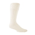 thumbnail image 1 of Sock Snob - Mens Knee High Wool Blend Ribbed Cream Hose Kilt Socks, 1 of 2