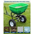 thumbnail image 7 of Memoryfield 125lb Tow Broadcast Spreader, Auto-Stop Dual Impeller, 30 Settings, for ATV/UTV Mower Fert/Seed, Green, 7 of 7