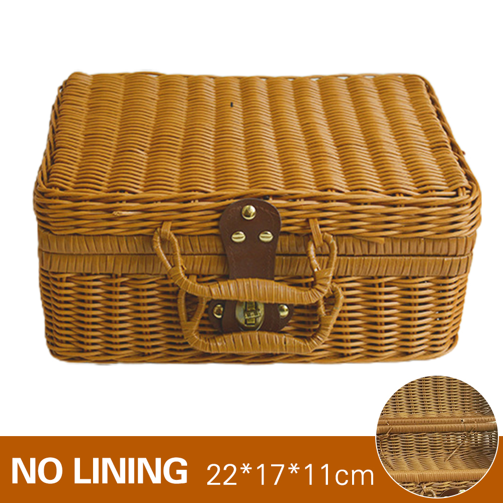 Picnic Basket Large Size Organizer Container Storage Basket with Lid