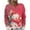 Vermilion, variant on Women's Fashion Christmas Printed Long Sleeve Knitted Cardigan Button Down Jacket for Holiday Casual Wear and Festive Outfits,Red,S