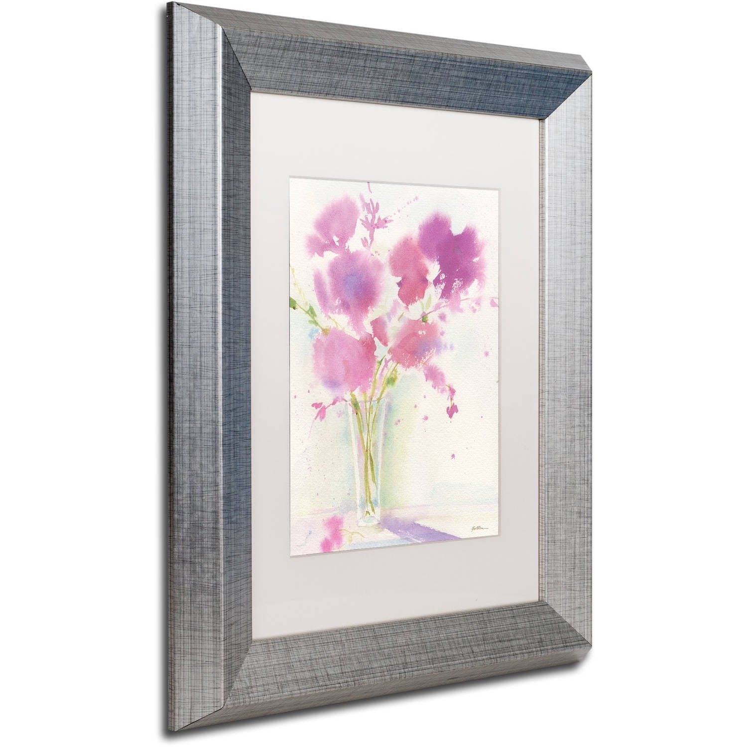Trademark Fine Art 'Magenta Hues' Canvas Art by Sheila Golden, White Matte, Silver Frame