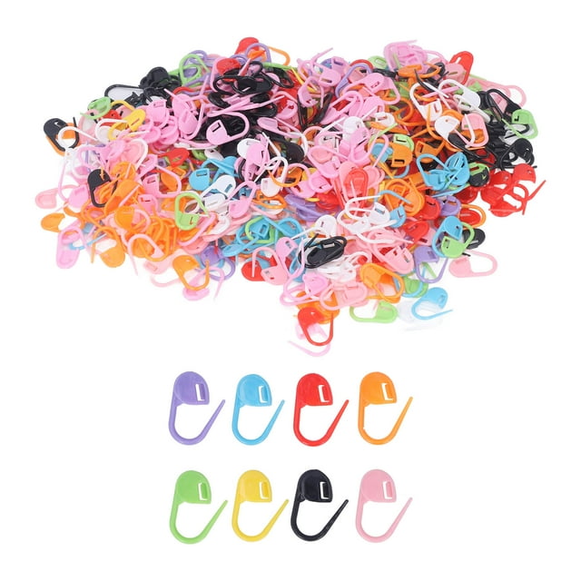 Spptty 1000Pcs Stitch Needle Clip Mix Color Plastic Locking Stitch Needle Clip Counter For DIY Artwork Marker Buckle Sweater,Mix Color Knitting Stitch Counter Crochet,Locking Stitch Markers
