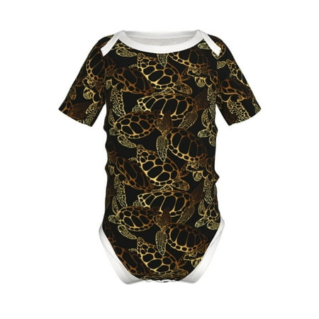 

Coaee Sea Turtle With Ocean for Soft Baby Short-Sleeve Bodysuit Baby Climbing Clothes Baby Girls Boys Bodysuit Romper-9M