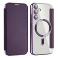 thumbnail image 2 of Mantto Wallet Case for Samsung Galaxy S24 Plus,Compatible with Magsafe Charging,Luxury PU Leather Plating Magnetic Flip RFID Blocking Card Slots Phone Case with Anti-scratch Lens Film,Purple, 2 of 8