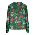 thumbnail image 3 of Women's Zip-Up Sweaters and Sweatshirts, Long Sleeve Oversized Jackets with Christmas Print, Soft Casual Loose Tunic Tops,Dark Green,XL, 3 of 6