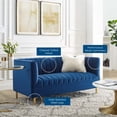thumbnail image 5 of Tufted Loveseat Sofa, Velvet, Blue Navy, Modern Contemporary Urban Design, Living Lounge Room Hotel Lobby Hospitality, 5 of 8