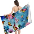 thumbnail image 2 of PHYHOO Sky And Beautiful Butterfly Printed Microfiber Sand Free Pool Towel Lightweight Oversized Quick Dry Absorbent Compact Travel Must Have for The Swimming Summer Cruise Ship Ess 30x60in, 2 of 8