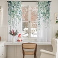 thumbnail image 5 of Sheer Curtain 63 Inch Length 2 Panels Light Filtering Window Curtain Sage Green Eucalyptus Sheer Voile Curtains Rod Pocket Window Treatment for Kitchen Living Room Rustic Watercolor Leaves Floral, 5 of 9